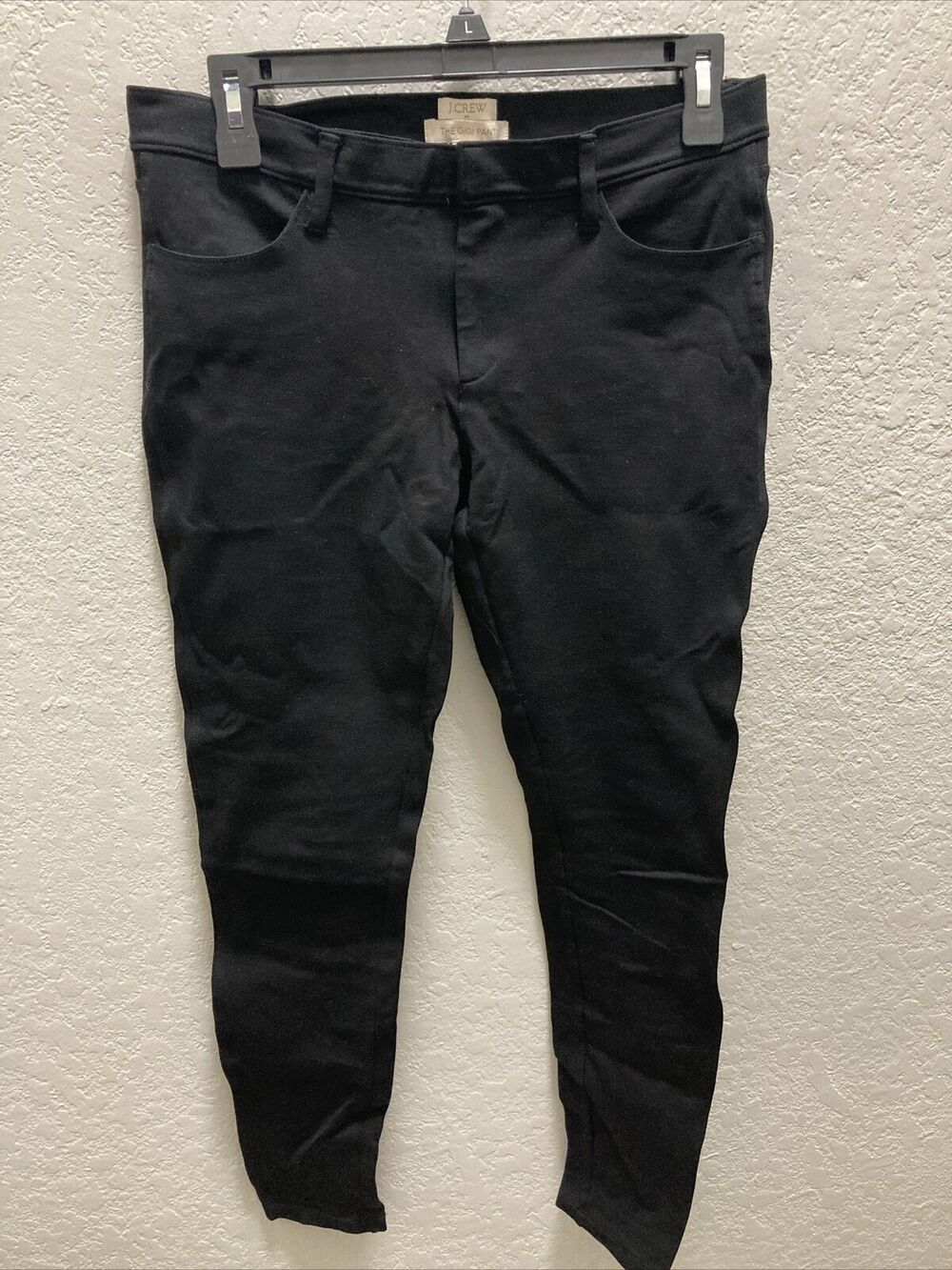 J.Crew The GIGI Pant Womens 4 Black Viscose Stretch Skinny Leg Dark Wash Pull On